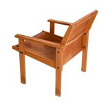 Rare Hans Agne Jakobsson armchair in leather and wood. Circa 1970