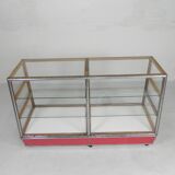 Vintage bakery display case, counter on castors 1950s