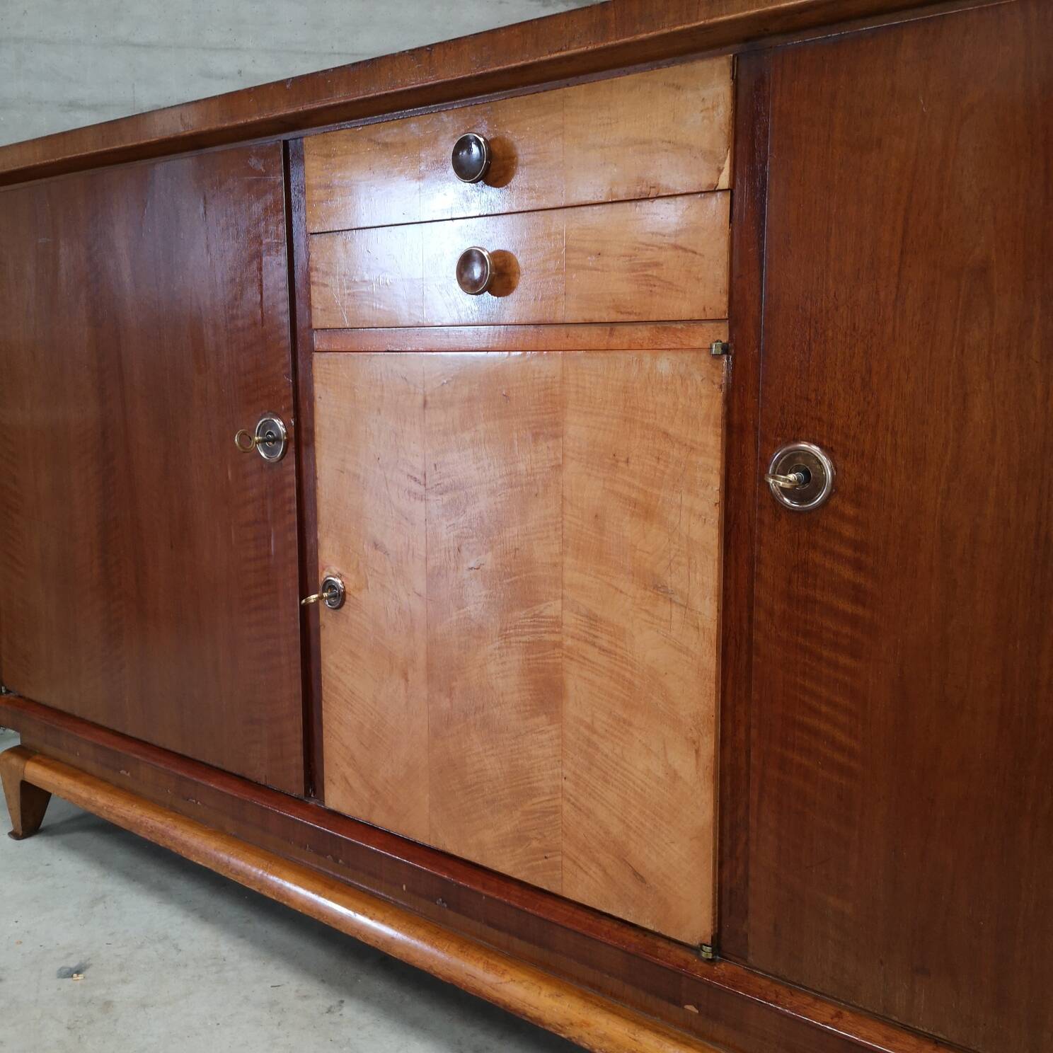 art deco lemon walnut sideboard sideboard 1940