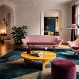 Vintage Mid-Century Space Age Velour Lounge Set from Paged, 1972, Set of 3