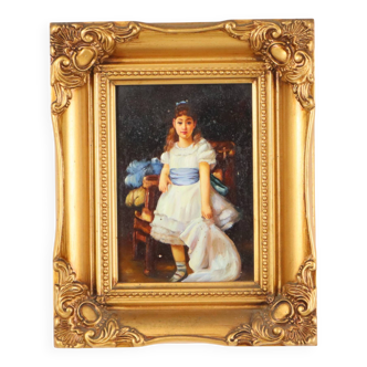 Tableau Jeune fille cadre doré Lady Sybil Primrose