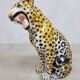 Vintage Italian handmade ceramic Leopard Cheetah sculpture