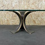 60s 70s Coffee Table Luciano Frigerio Brutalist Bronze Glass Table 60s