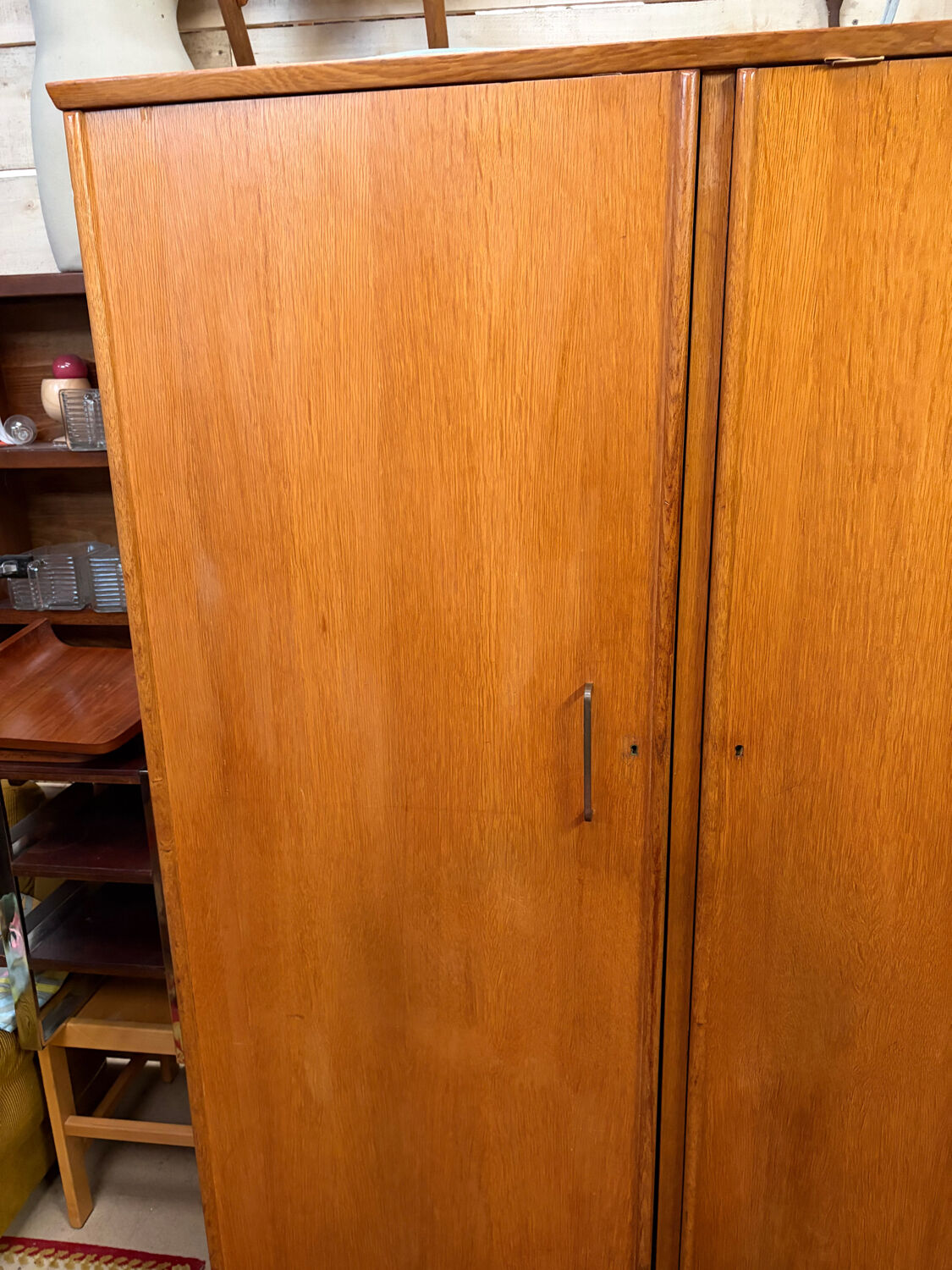 Armoire penderie dressing pied compas vintage design 60/70