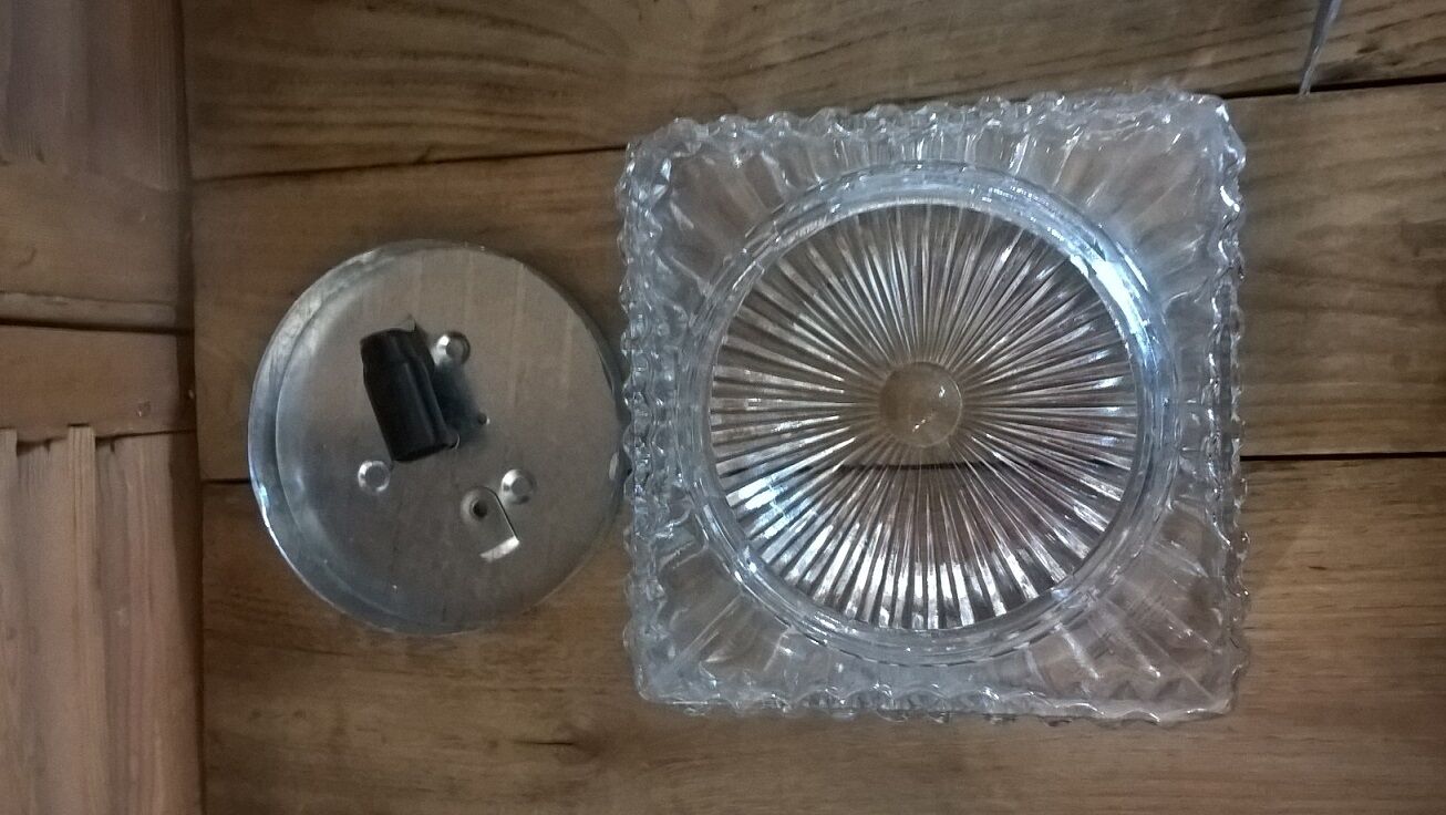 Ceiling lamp molded glass 50 years 23,5 cm