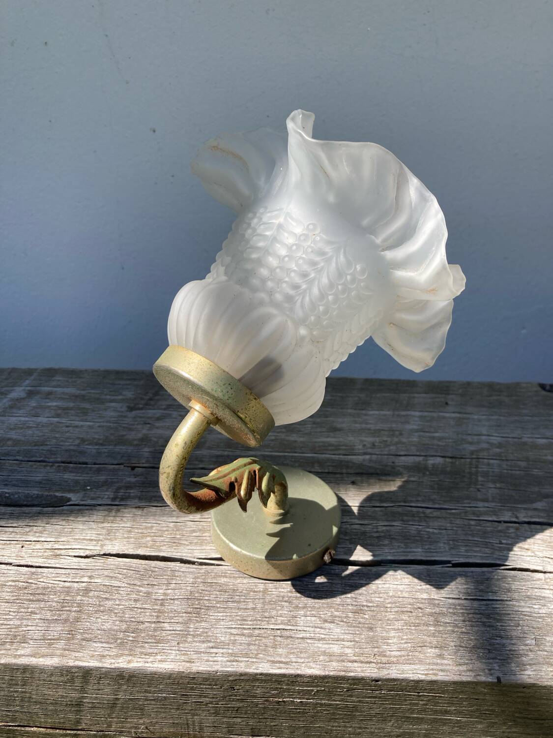 Flower wall lamp in glass paste