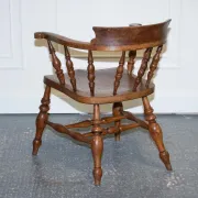 Edwardian Oak Captain's Chair for Smokers, 1900s
