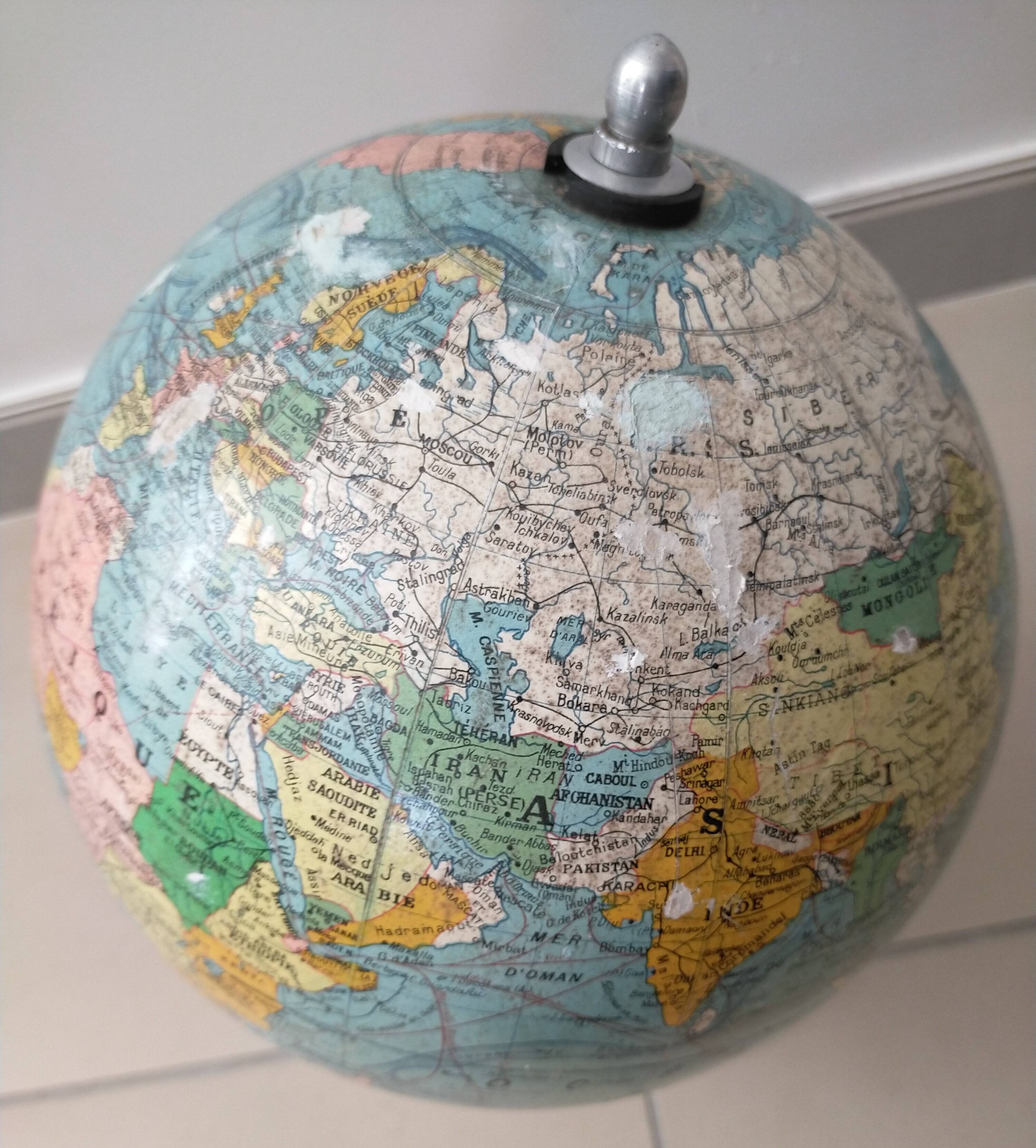 Terrestrial globe drawn by j forest edited by girard barrere & thomas