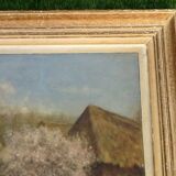 40's painting Trees in bloom signed C. Bizard