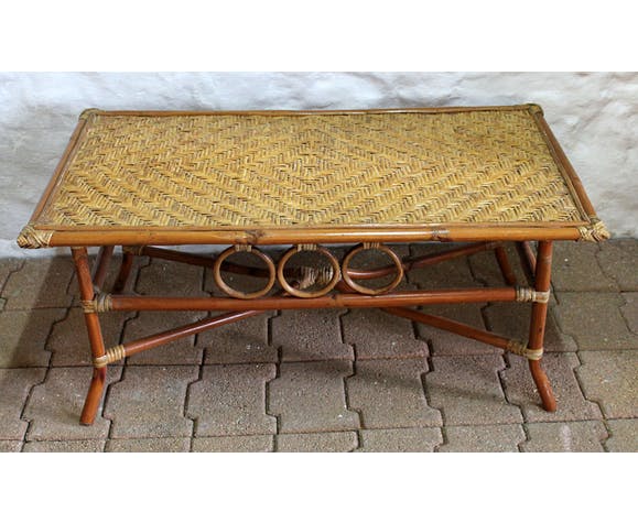Bamboo and rattan coffee table