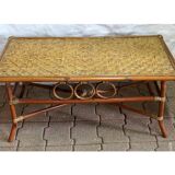 Bamboo and rattan coffee table