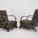1930s Pair of Restored Art Deco Adjustable Armchairs, Czechoslovakia