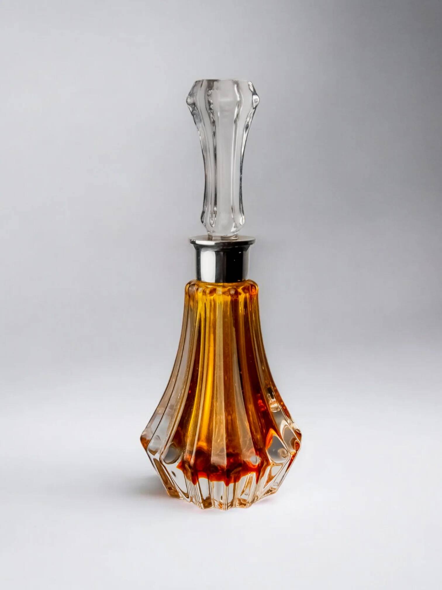 Orange sommerso perfume bottle, Murano glass, Italy, 1970s