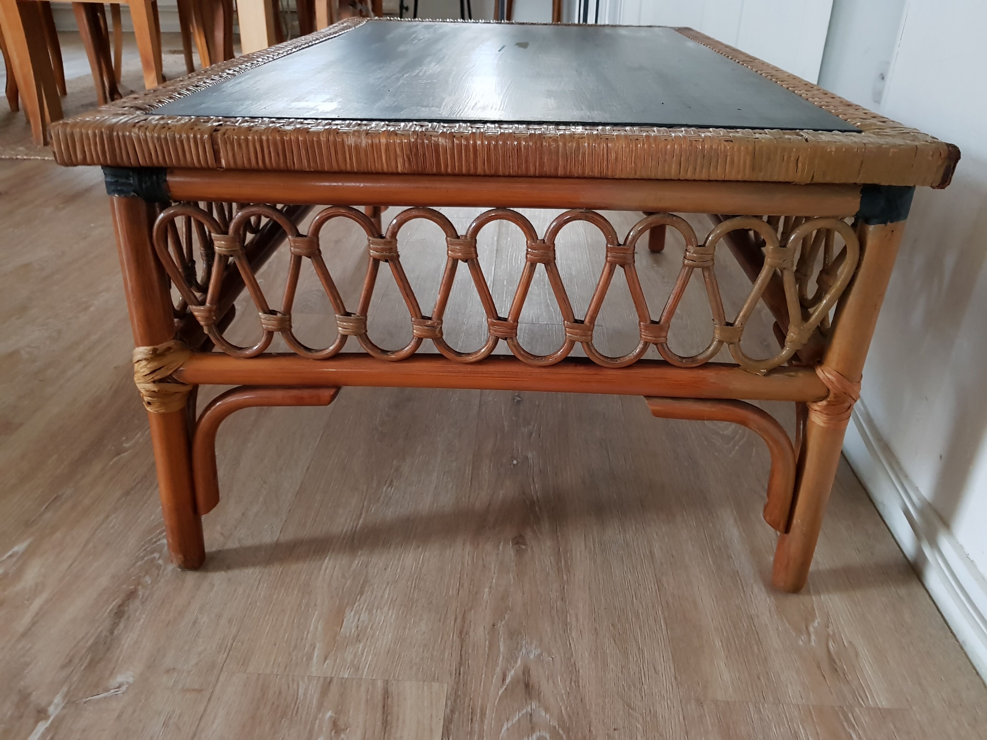 Rattan wood coffee table