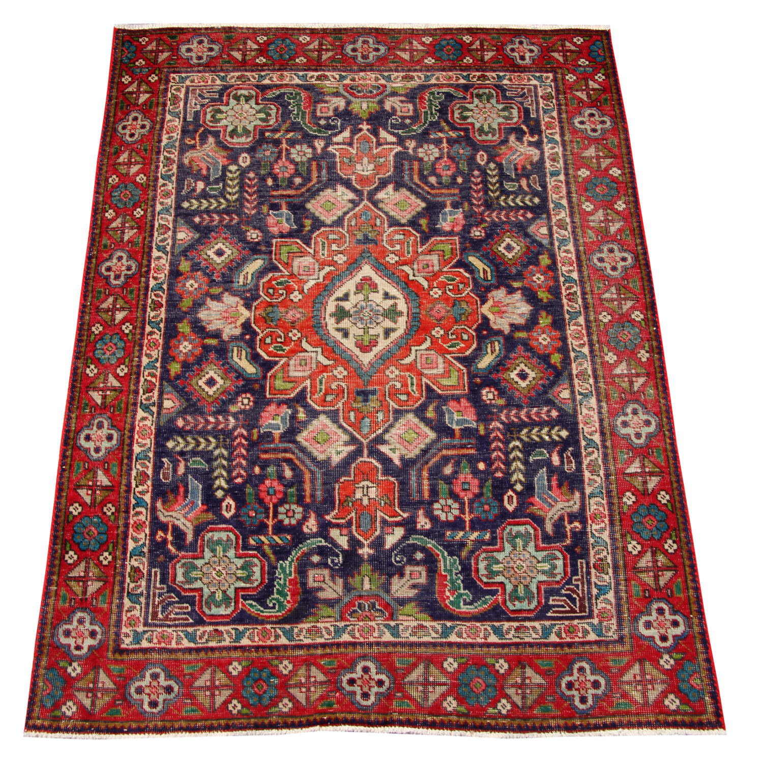 Tapis persan vintage en laine- 185x130cm
