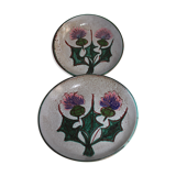 2 Hollow plates pattern with  thistles