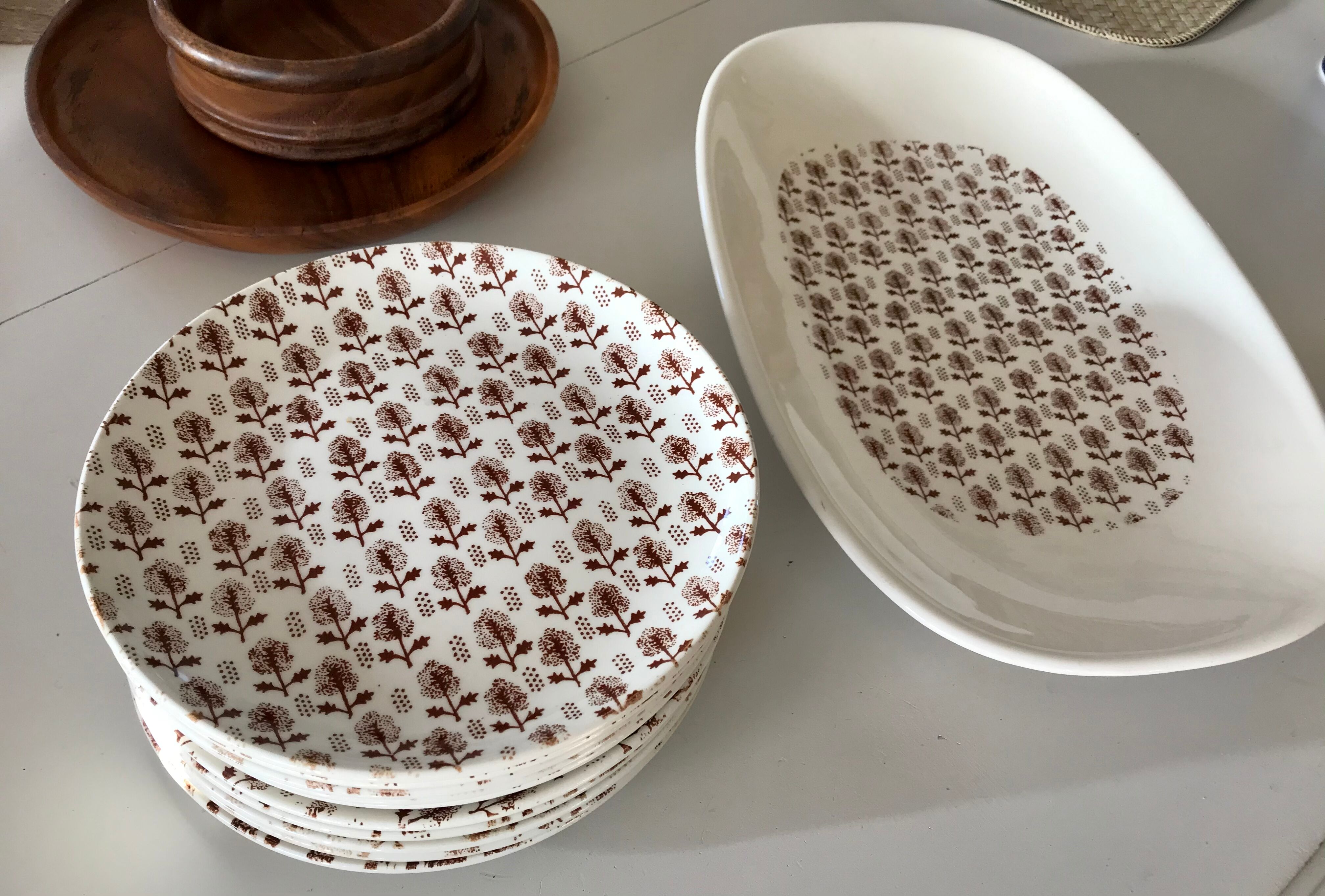 Gien vintage brown tree dish