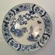 Old Cake / Dessert Plate U & C Damas Blue Utschneider et Cie Sarreguemines BEAUTIFUL DECOR