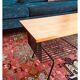 Black metal wood coffee table