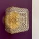 Vintage square globe wall or ceiling light in moulded glass