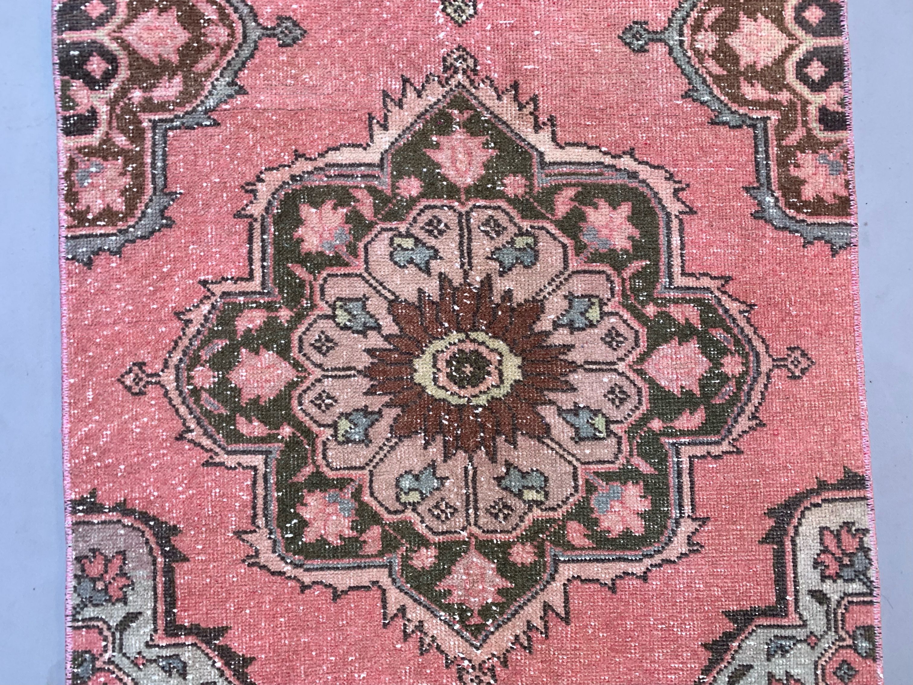 Distressed Turkish Runner 406x81 cm wool Vintage Tribal Rug