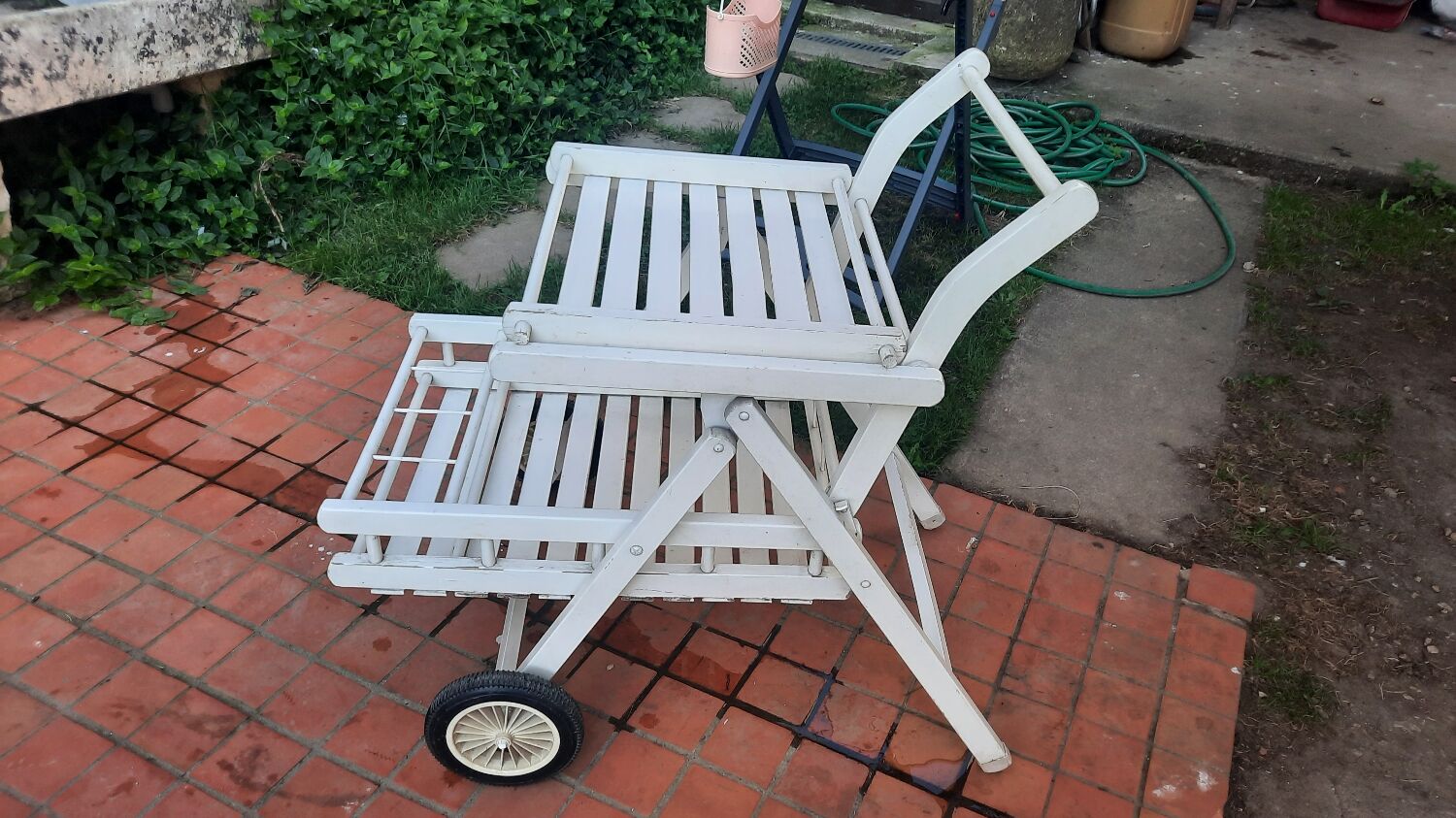 Vintage wood garden cart