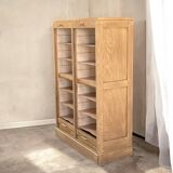 Double oak curtain filing cabinet