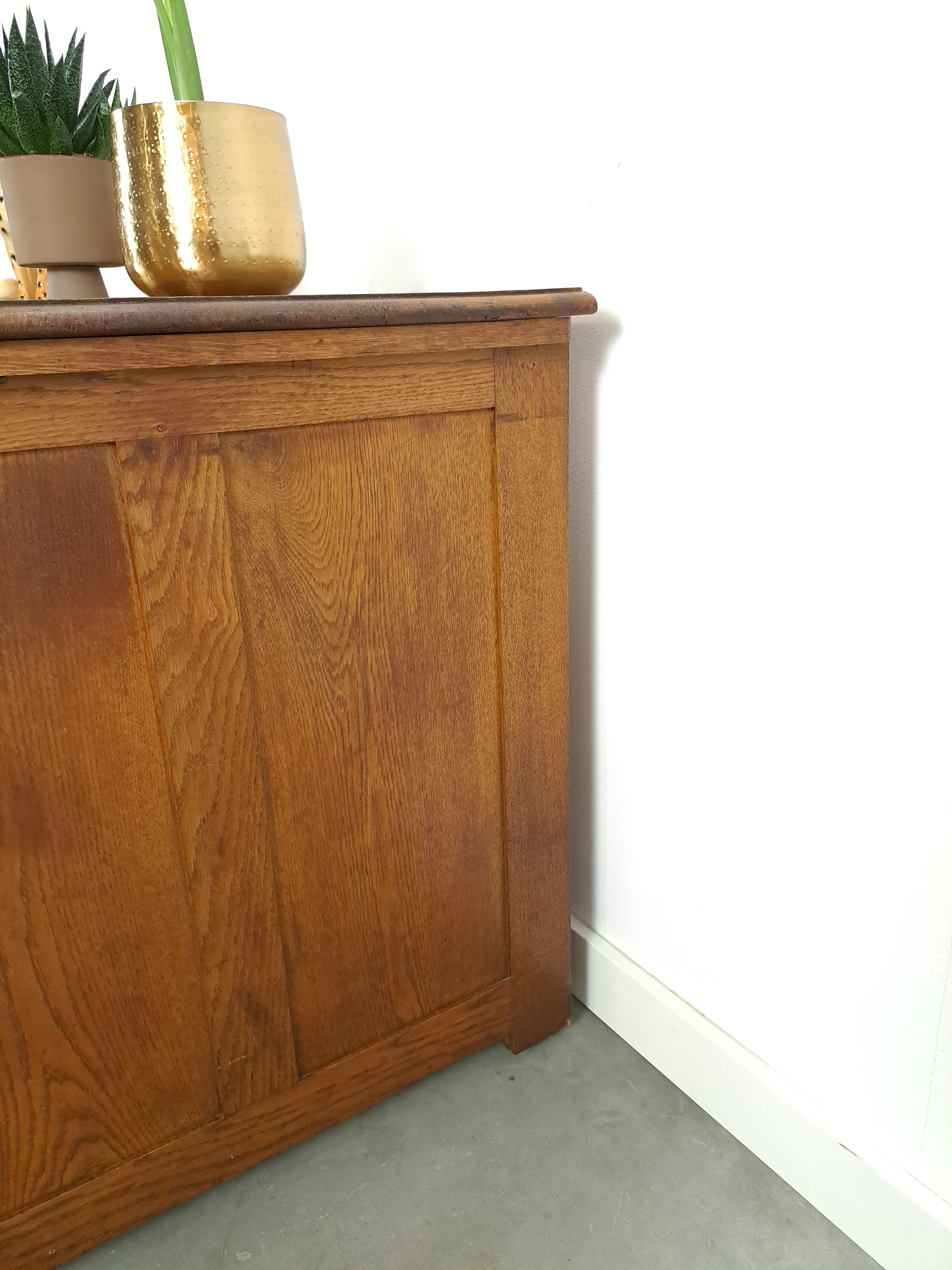 Old oak notary office with drawers, desk