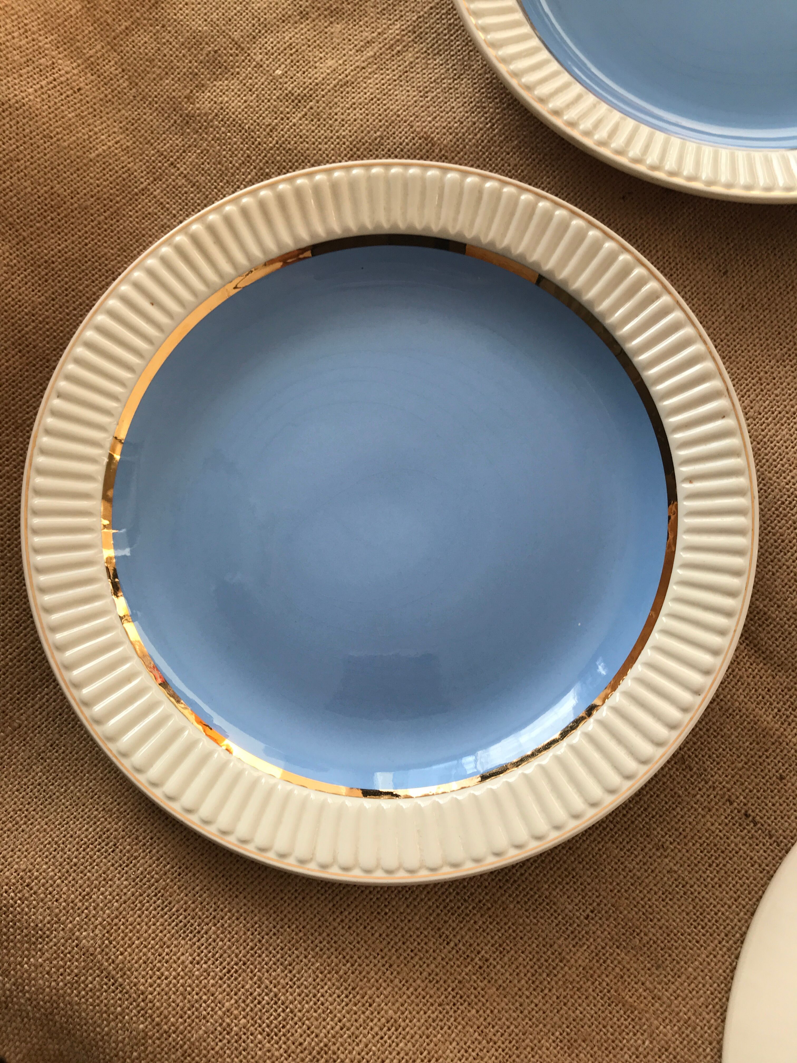 6 blue plates Villeroy and Boch Paris model Lido