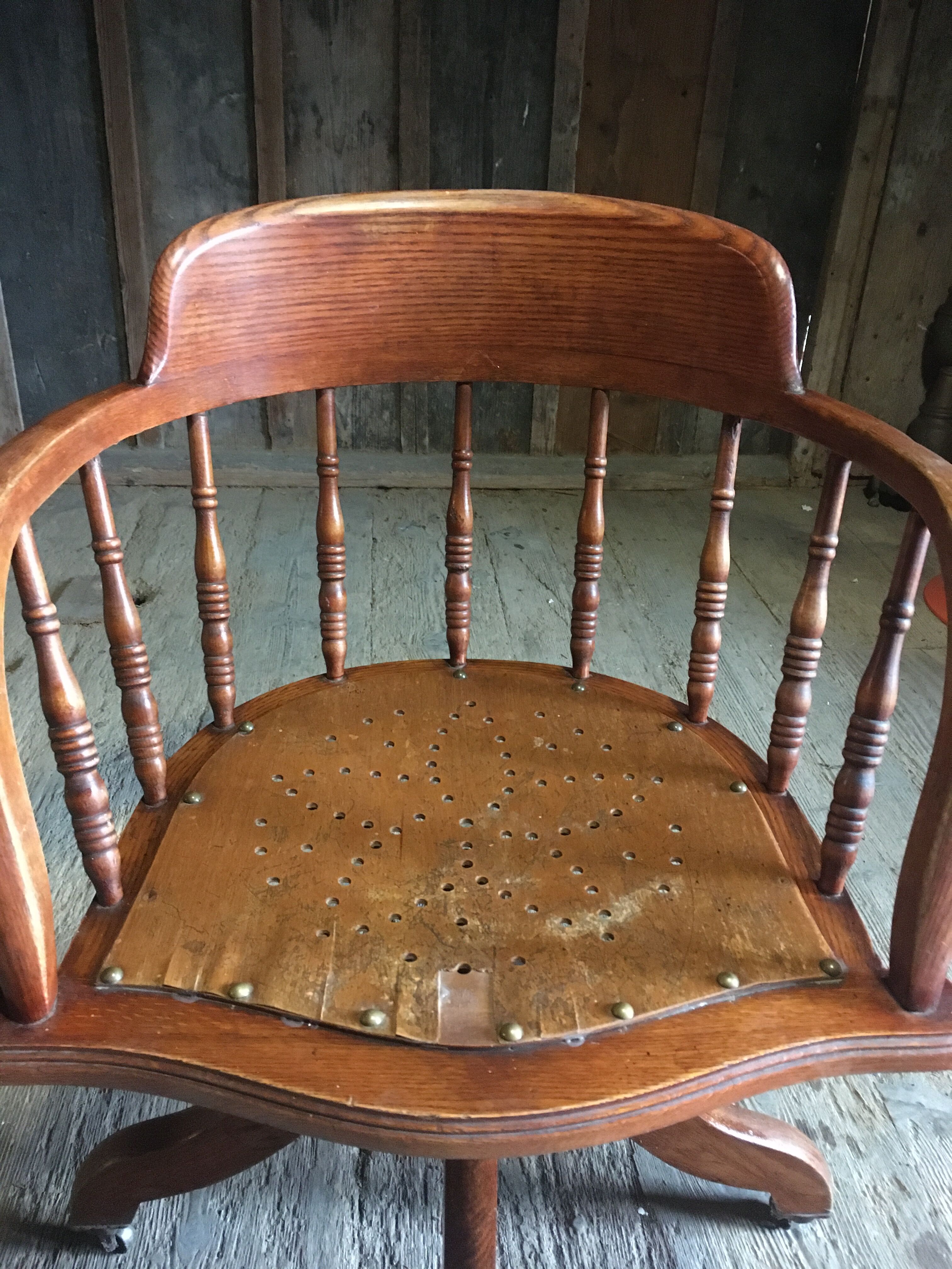 Industrial chair from the 1930s on wheels