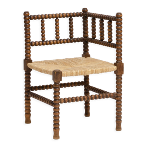 Chaise d’angle, en bois tourné