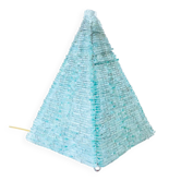 Grande lampe pyramidale vintage en métal et verre – Design sculptural année