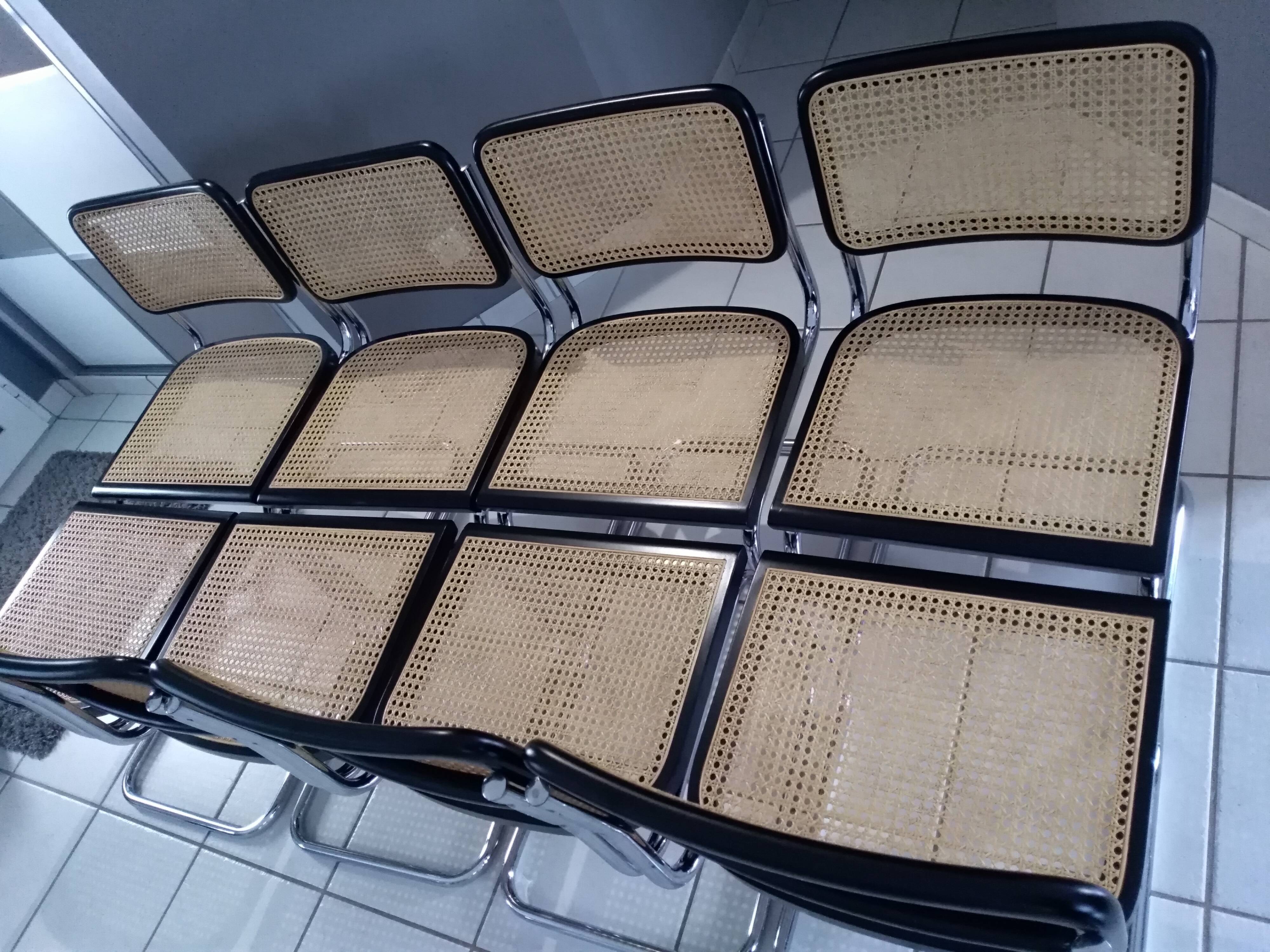 Suite of 8 chairs Cesca B32 by Marcel Breuer vintage 04/92