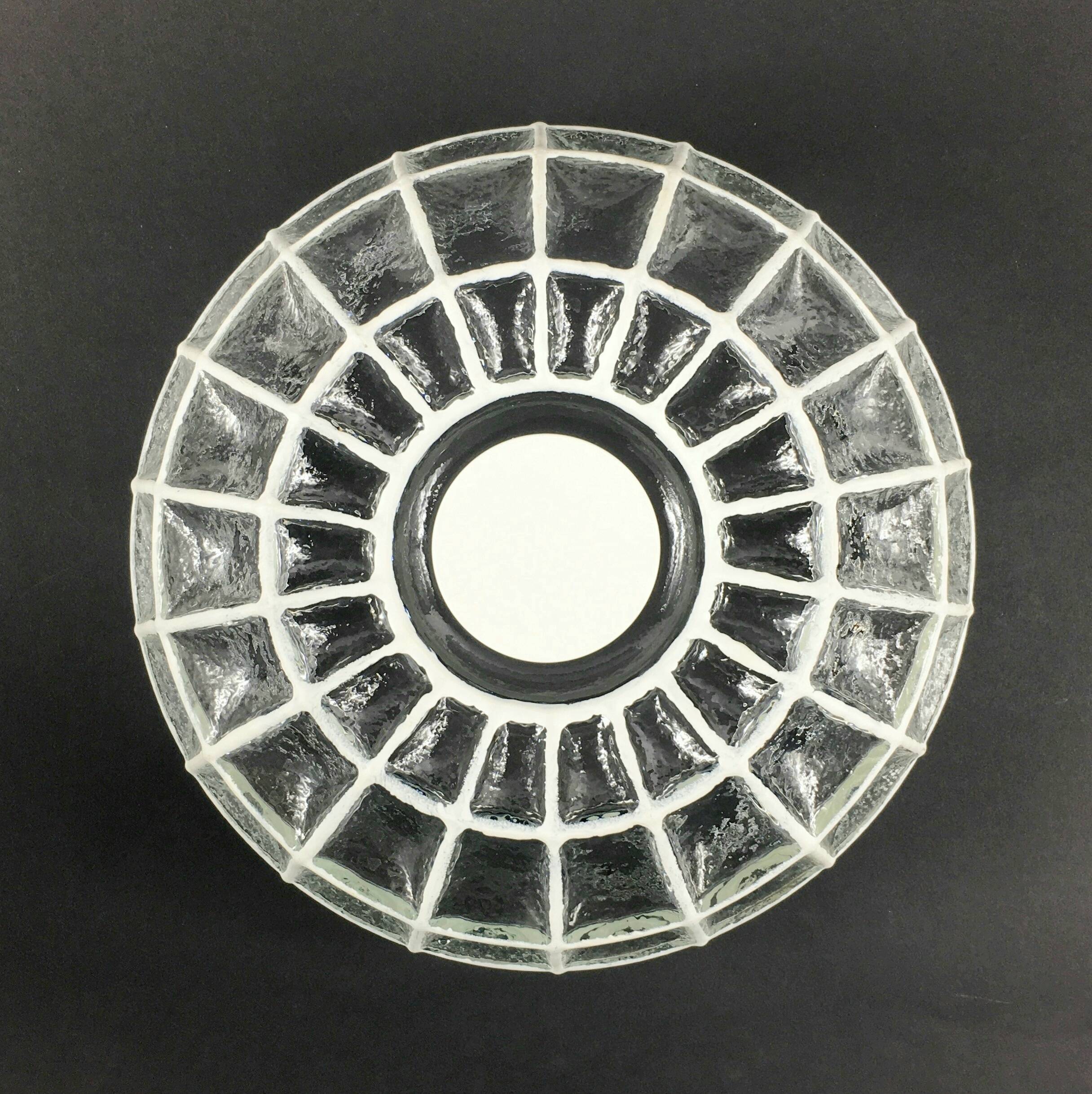 Mid-Century Glass Ceiling Light from Limburg, Germany, 1970s