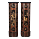 Pair of pedestal columns in chinoiserie style