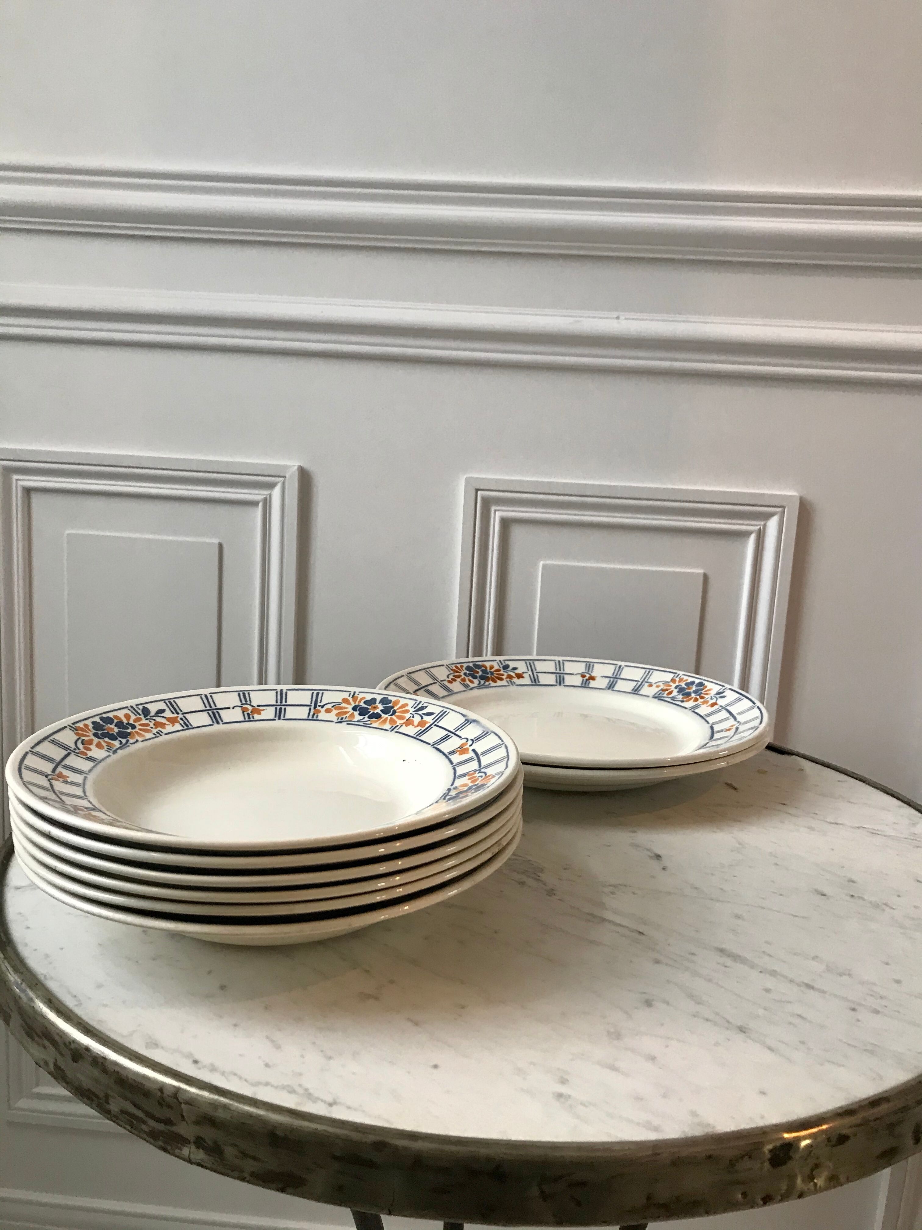 Lot of 6 hollow plates Badonvillier Granville