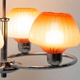 Lustre en chrome et verre, années 1950