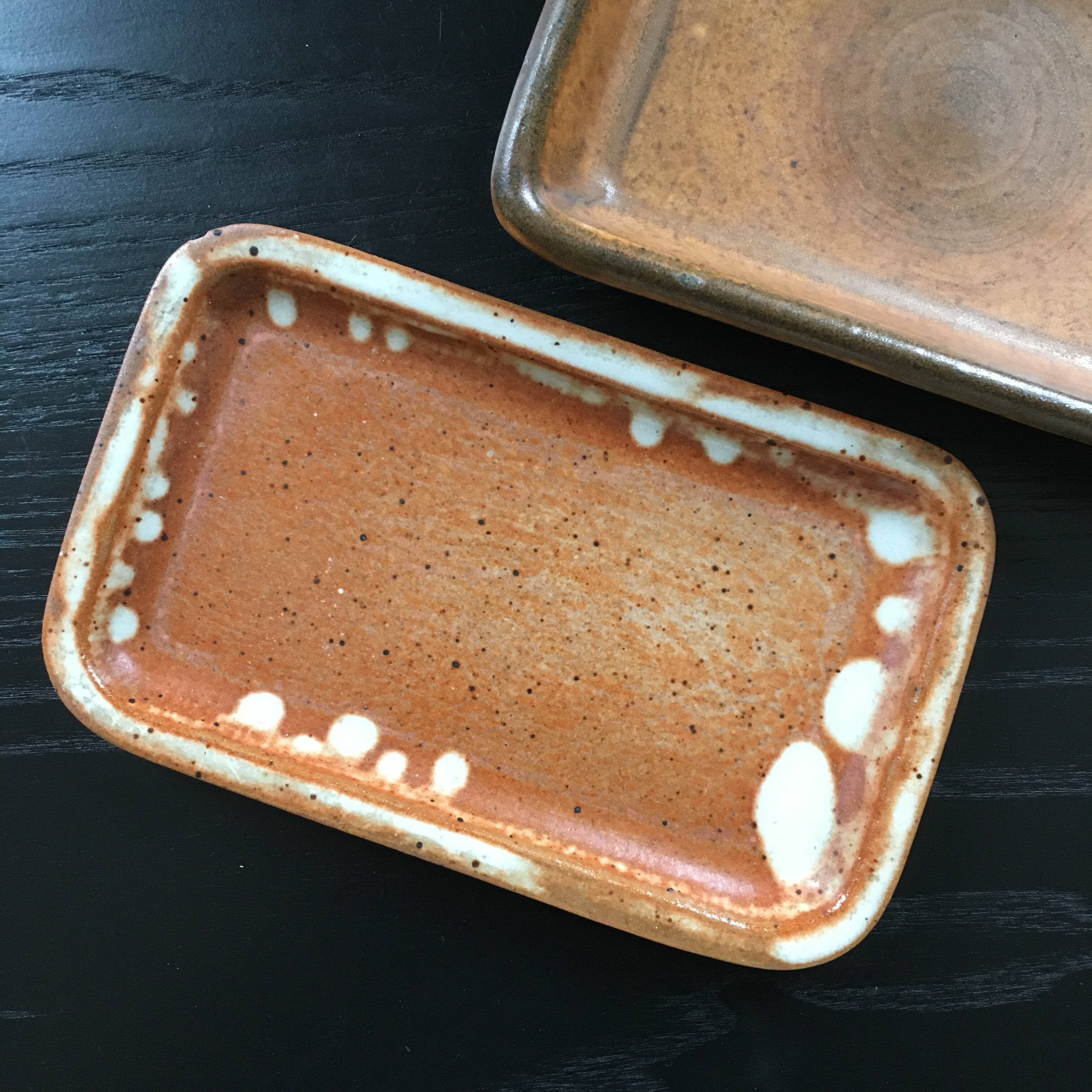 Set of 2 antique butter dishes