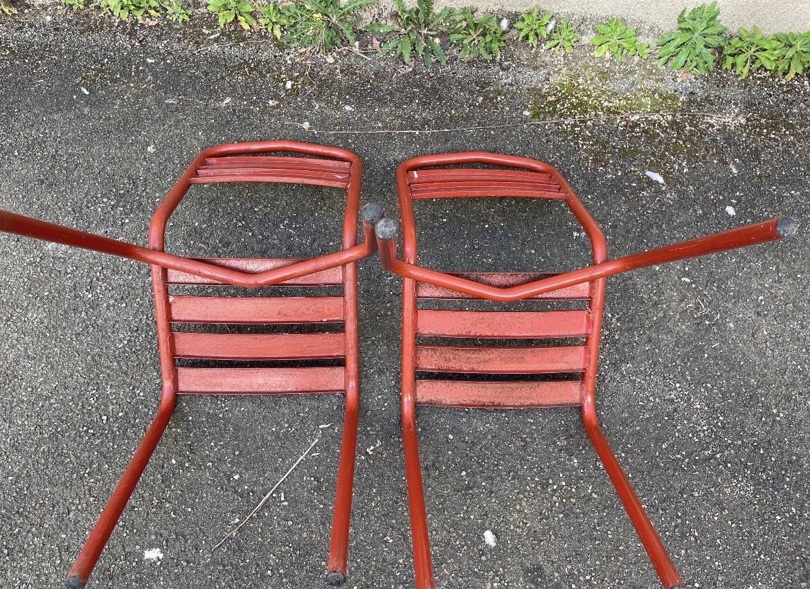 2 Vintage Tolix Style Chairs - Metal. 1950s. French Vintage. - jo