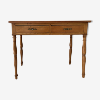 Writing table 2 drawers in cherry louis Philippe style