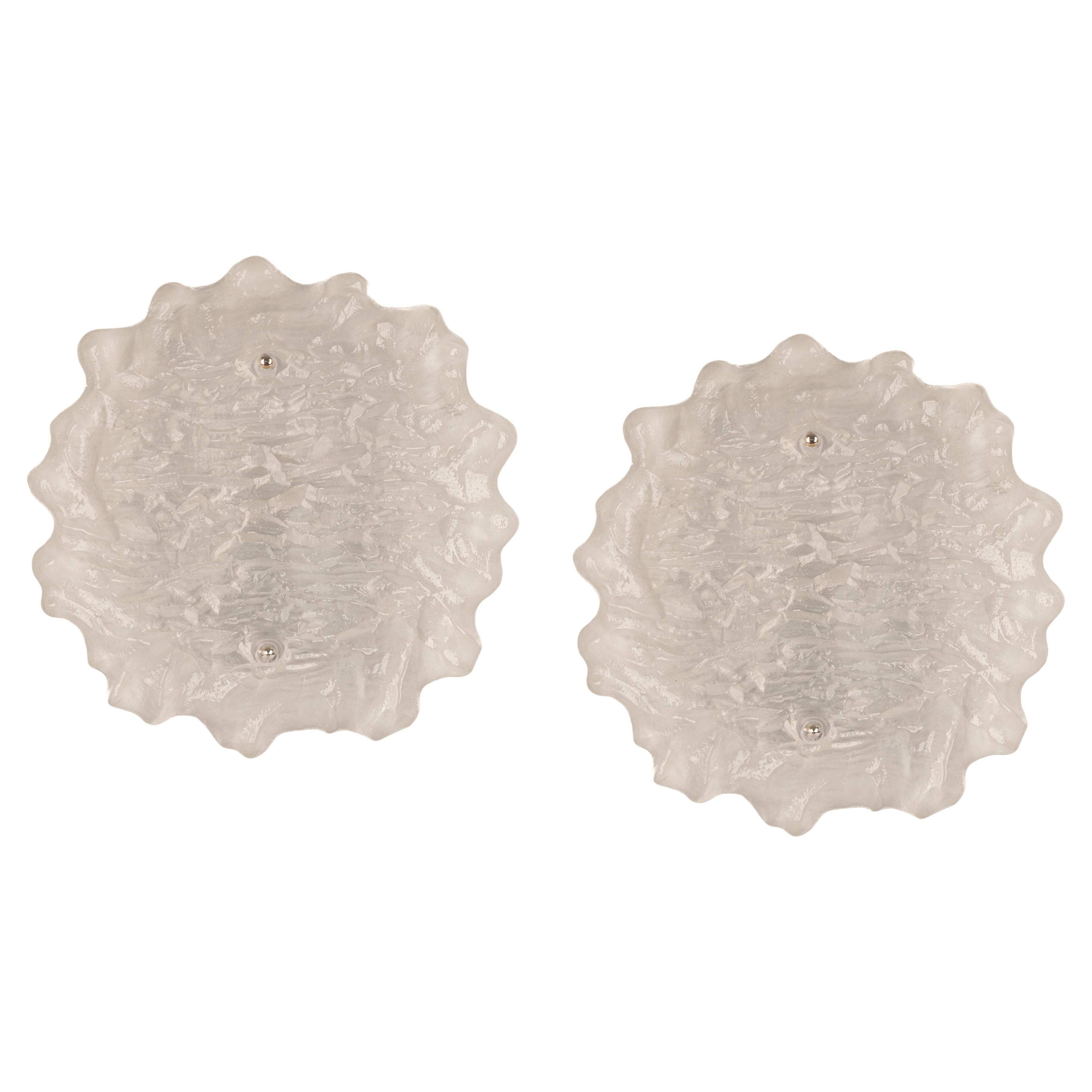 Exclusive Murano glass Sputnik wall sconces by Peill & Putzler, Germany.