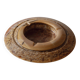 Vintage onyx ashtray from the 1980s, large round, brutalist design, brown and beige tones, sculptural table accent, modernist object, elegant gift idea.