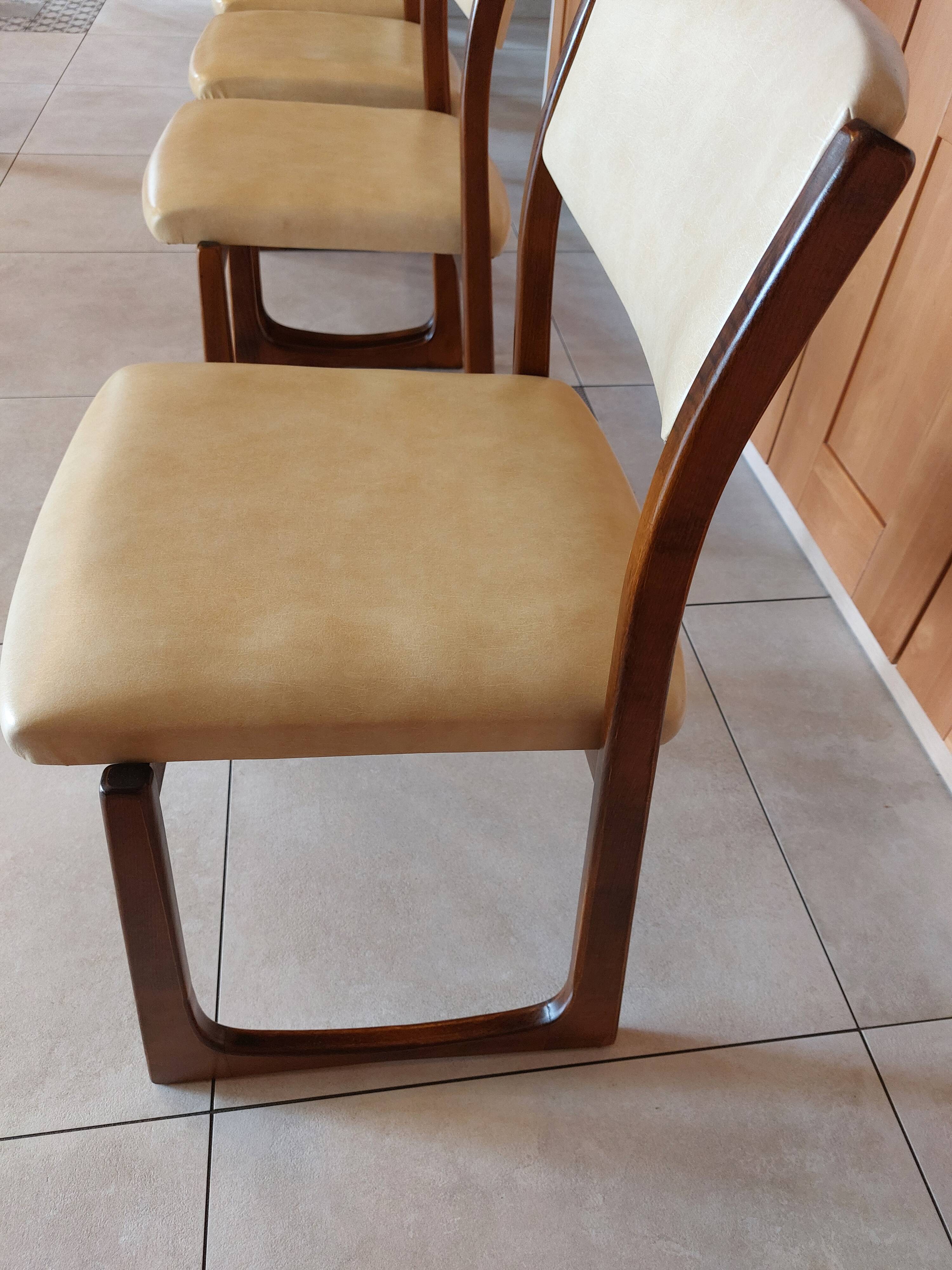 4 sled chairs, vintage