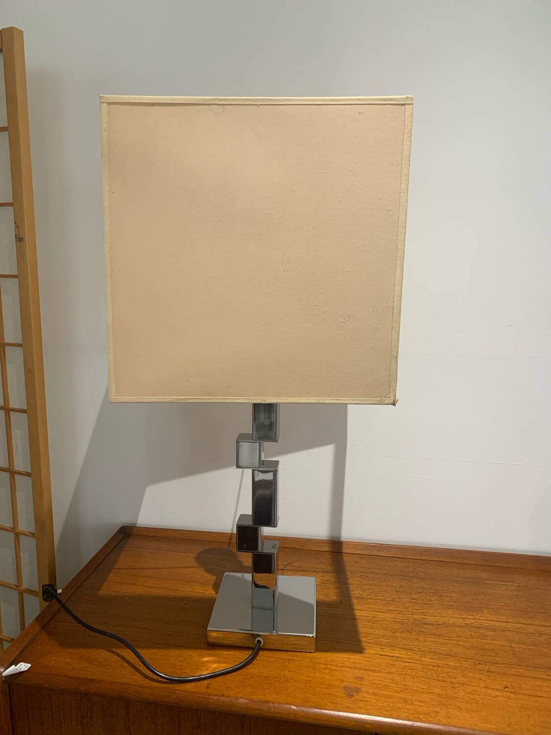 Vintage space age modernist chrome lamp circa 1970