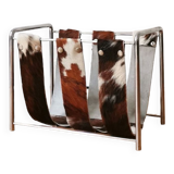 Magazine holder chrome and leather, 1970