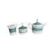 Service en porcelaine turquoise de Kahl, Allemagne, années 1960.