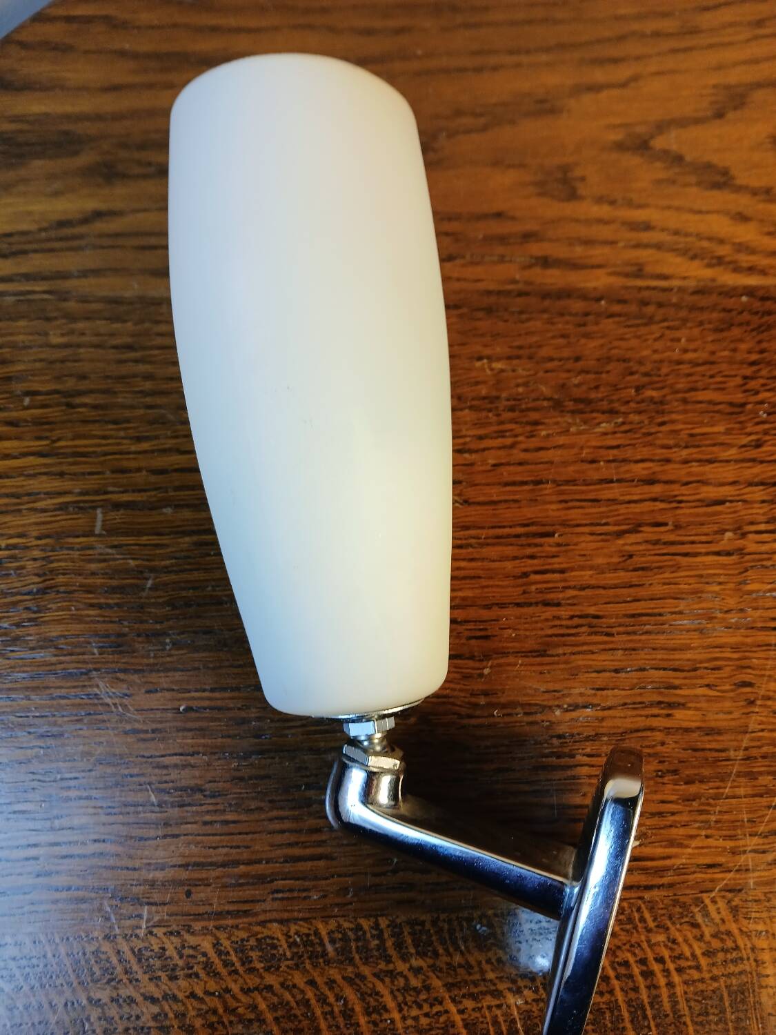 Adjustable wall light in opal glass and chrome-plated metal, Italy, ve