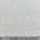 %100 Wool Beige & Black Striped Vintage Kilim Rug, 309x366 Cm