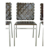Leather and chrome dining chair