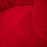 Red velvet Tatlin Sofa by Edra Italy